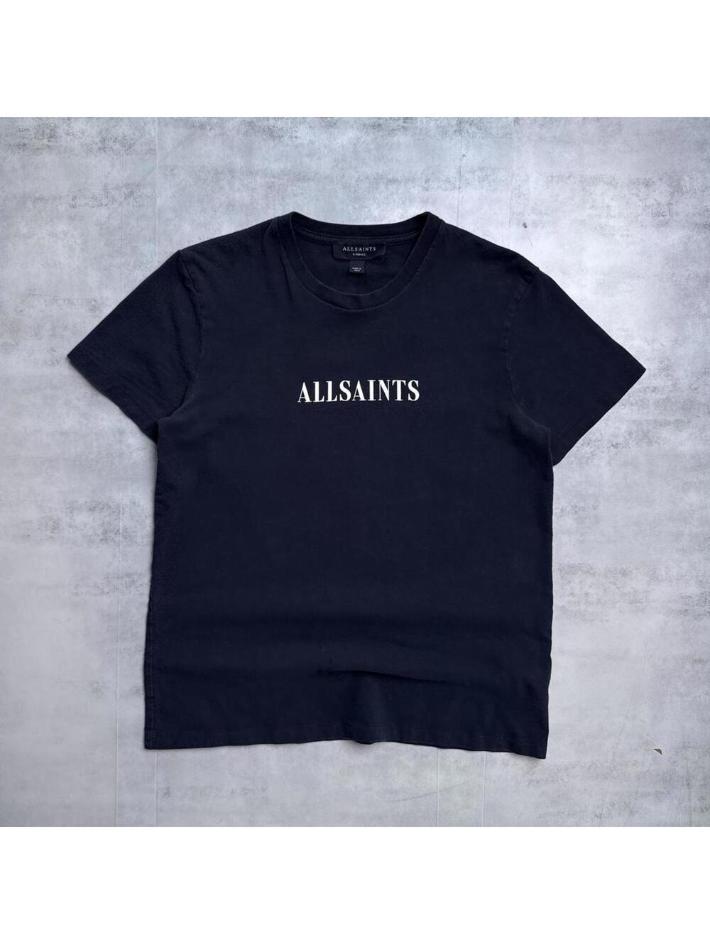 Y2K AllSaints black cotton t-shirt floral peace